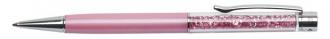 ART CRYSTELLA Guličkové pero, s ružovými kryštálmi, 14 cm, "MADE WITH SWAROVSKI ELEMENTS", ružové