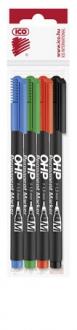Permanentný popisovač, OHP, 1-1,5 mm, M, ICO, 4 rôzne farby