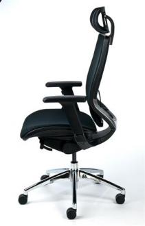 MAYAH Kancelárska stolička, nastaviteľné opierky rúk, čierny poťah, sieťované operadlo, čierny p