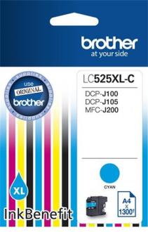 LC525XLC Náplň k tlačiarni  DCP-J100, J105, BROTHER modrá, 1300 strán