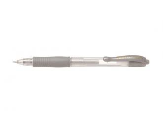 Gélové pero, 0,32 mm, tlačidlový systém ovládania, PILOT "G-2 Metallic", streieborné