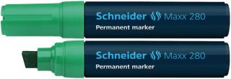 Permanentný popisovač, 4-12 mm, zrezaný hrot, SCHNEIDER "Maxx 280", zelený